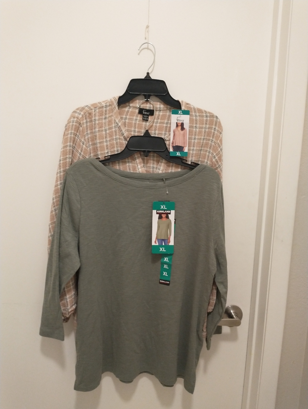Felina & Kirkland Signature Women Long Sleeve Top Shirt Blouse, Size XL,Set Of 2